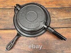 Griswold Cast Iron New American #8 Waffle Iron With Acorn Hinge