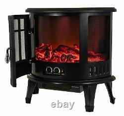 HEATSURE Electric Fireplace Heater LED Flame Effect 1800W Fire Log Burner Stove