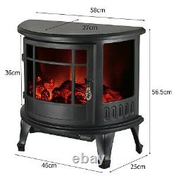HEATSURE Electric Fireplace Heater LED Flame Effect 1800W Fire Log Burner Stove