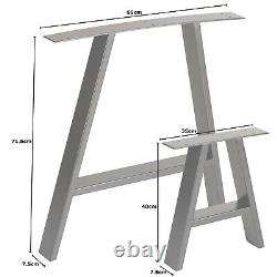 Hartleys Set of 2 Industrial Metal A Frame Table Legs Dining/Bench/Office/Desk