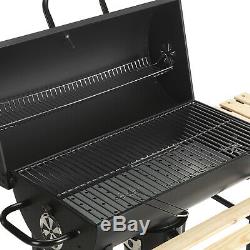 Heavy Duty Large Charcoal Barrel BBQ Grill Garden Barbecue Mini Smoker Work Area