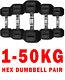 Hex Dumbbells Rubber Encased Ergo Weights Sets Hexagonal Dumbbell Gym Fitness
