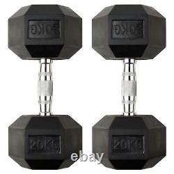 Hex Dumbbells Set 2.5kg-30kg Pair Ergo Hand Weights Rubber Encased Hexagonal Gym