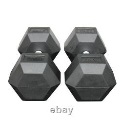Hex Dumbbells Set Cast Iron Rubber Encased Hexagonal Dumbbells Gym Weight Home