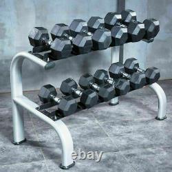 Hex Dumbells Cast Iron Rubber Encased Hexagonal Home Gym Weight Set