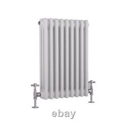 Horizontal Triple Column White Traditional Cast Iron Style Rad- 600 x 425 mm