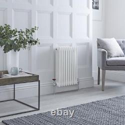 Horizontal Triple Column White Traditional Cast Iron Style Rad- 600 x 425 mm