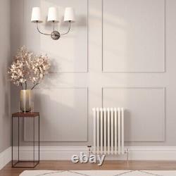 Horizontal Triple Column White Traditional Cast Iron Style Rad- 600 x 425 mm