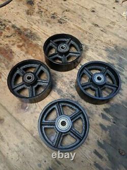 Industrial 6/150mm cast iron caster wheels for industrial furniture. Set of 4