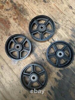 Industrial 6/150mm cast iron caster wheels for industrial furniture. Set of 4
