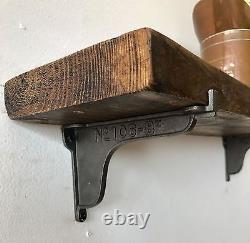 Industrial Chic / Reclaimed Wood / Cast Iron Brackets Shelf 22.3cm Deep