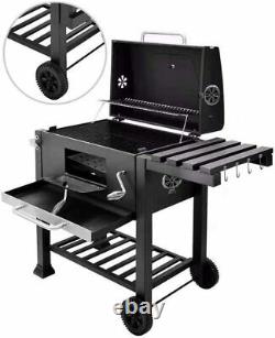 Iron Folding Charcoal BBQ Barbecue Grill Charcoal Outdoor Garden Stove Black UK