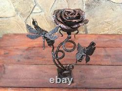 Iron Sculpture Rose Wedding Anniversary Gift