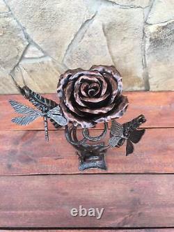 Iron Sculpture Rose Wedding Anniversary Gift