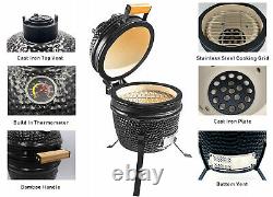 Kamado Egg Ceramic Charcoal BBQ Barbecue Grill Roaster Smoker 13 Portable Stand