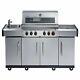 Kansas Pro 4 SIK Profi Turbo Stainless Steel Gas BBQ Grill with Sink