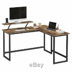 L-Shaped Computer Desk Writing Workstation PC Corner Desk With Monitor Stand