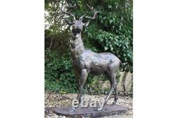 LIFE-SIZE Stag Statue Cast Iron Garden Stag Deer Statue (Looking left) 1161s