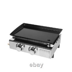 LPG Gas Plancha Hot Plate BBQ Griddle Barbecue Grill Enameled Cast Plate 52x34cm