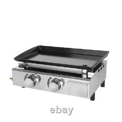 LPG Gas Plancha Hot Plate BBQ Griddle Barbecue Grill Enameled Cast Plate 52x34cm