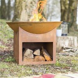 La Hacienda 58240 Oxidised Fasa Fire Pit Basket Bowl Cast Iron Outdoor Heater
