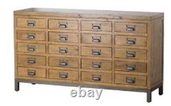 Large 20 Drawer Solid Pine Apothecary Cabinet Collectors Industrial