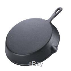 Large 26CM Cast Iron Griddle Pan Pre-seasoned Non Stick Round Skillet Frying Pan