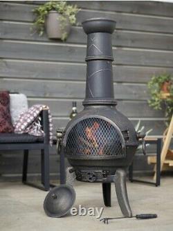 Large Cast Iron & Steel Chiminea Fireplace Garden Patio Heater Chimenea