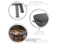 Large Garden Fire Pit Outdoor Patio Camping Cast Iron Bowl Log Burner Heater XL