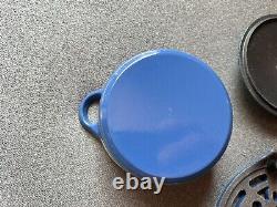 Le Creuset Blue 8oz Cast Iron Petite Round Casserole Mini-Cocotte Trivet