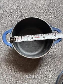 Le Creuset Blue 8oz Cast Iron Petite Round Casserole Mini-Cocotte Trivet