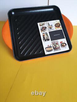 Le Creuset Cast Iron 24cm Skinny Square Grill Volcanic /New\