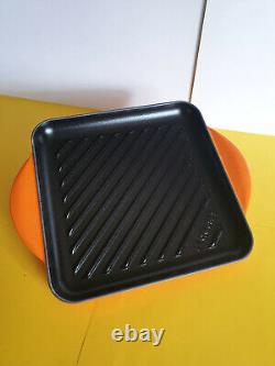 Le Creuset Cast Iron 24cm Skinny Square Grill Volcanic /New\