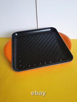 Le Creuset Cast Iron 24cm Skinny Square Grill Volcanic /New\