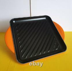 Le Creuset Cast Iron 24cm Skinny Square Grill Volcanic /New\