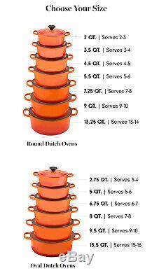 Le Creuset Cast-Iron Round Dutch Oven-Cerise (Red)-5 1/2-Qt-5.5 Qt-Retails $450