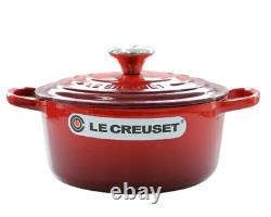 Le Creuset Cocotte Rondo 18cm Cherry Red Cast Iron Silver Knob New in Box