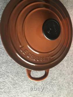 Le Creuset Cocotte Rondo 18cm Chestnut Brown Black knob cast iron enamel pot