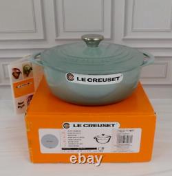 Le Creuset Enameled Cast Iron 2.75 Quart Shallow Round Dutch Oven, Sea Salt -New