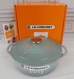 Le Creuset Enameled Cast Iron 2.75 Quart Shallow Round Dutch Oven, Sea Salt -New