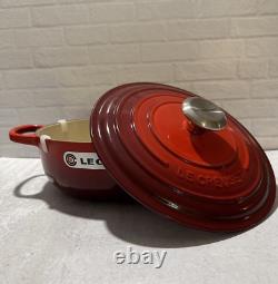 Le Creuset Signature Cast Iron 3.5 Quart Sauteuse Oven, Cerise Red NEW