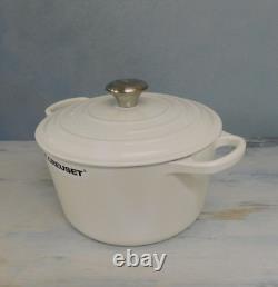 Le Creuset Signature Cast Iron 5.25 Quart Deep Oven, Blanc Shiny White NEW