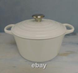 Le Creuset Signature Cast Iron 5.25 Quart Deep Oven, Blanc Shiny White NEW