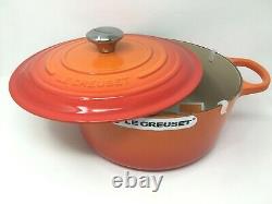 Le Creuset Signature Cast Iron 7 1/4-Qt Round Dutch Oven, Flame Orange