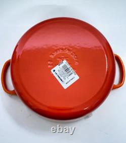 Le Creuset Signature Cocotte 22cm 3.5qt Flame Orange Silver Knob Cast Iron