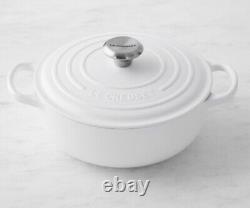 Le Creuset Signature Enameled Cast Iron Sauteuse Pan, 3.5 qt, Matte White, NIB