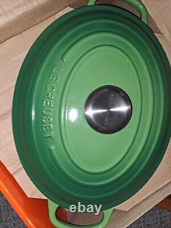 Le Creuset Signature Enamelled Cast Iron Oval Casserole Dish Green With Lid 29cm