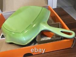 Le Creuset Square Skillet Grill Green 26cm Grill Pan Enamel Cast Iron