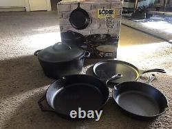 Lodge Pre-Seasoned Cast Iron 5 Piece Set, Black