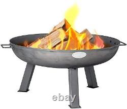 Loki Fire Pit Bowl Log Buner Garden Patio Heating Black Cast Iron Base 100cm